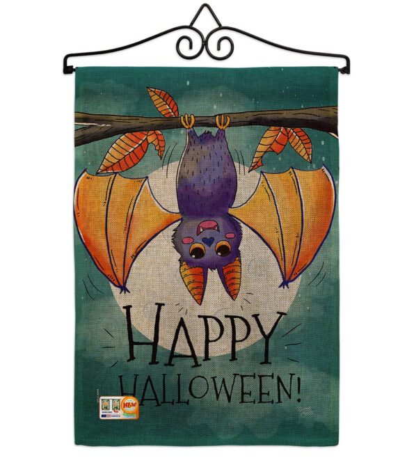 Happy Halloween Bat - Halloween Fall Vertical Impressions Decorative Flags HG112076 Made In USA - Image 10