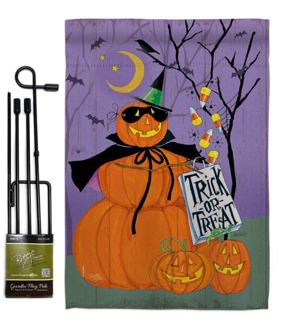 Happy Pumpkin Trio - Halloween Fall Vertical Impressions Decorative Flags HG112084 Made In USA - Image 4