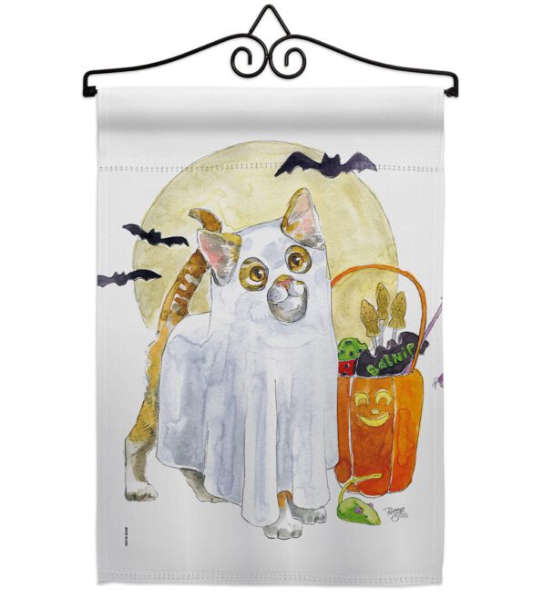 Ghost Cat - Halloween Fall Vertical Impressions Decorative Flags HG112097 Made In USA - Image 7