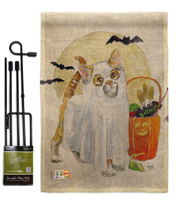 Ghost Cat - Halloween Fall Vertical Impressions Decorative Flags HG112097 Made In USA - Image 12