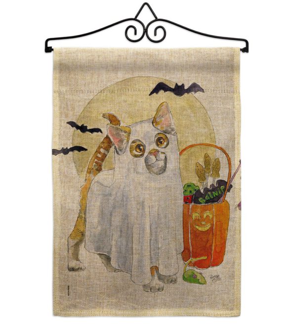 Ghost Cat - Halloween Fall Vertical Impressions Decorative Flags HG112097 Made In USA - Image 13