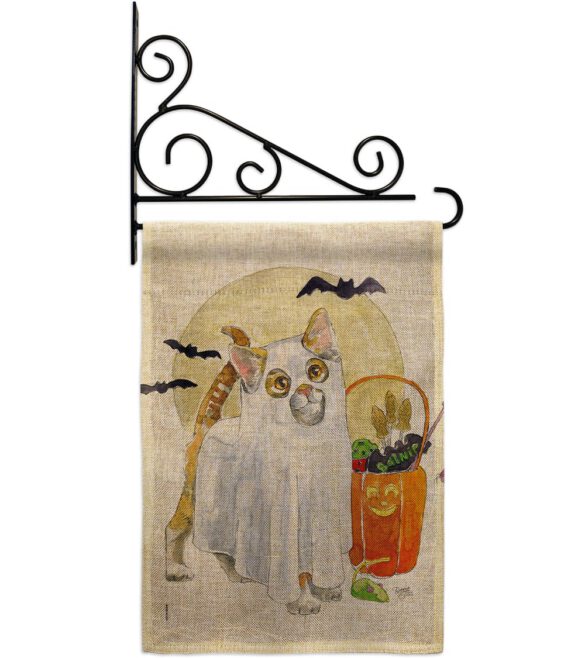 Ghost Cat - Halloween Fall Vertical Impressions Decorative Flags HG112097 Made In USA - Image 14