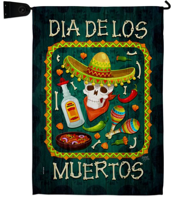 Calavera Sugar Skull - Halloween Fall Vertical Impressions Decorative Flags HG112111 Made In USA - Image 9