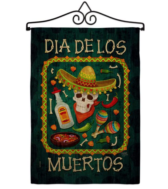 Calavera Sugar Skull - Halloween Fall Vertical Impressions Decorative Flags HG112111 Made In USA - Image 19