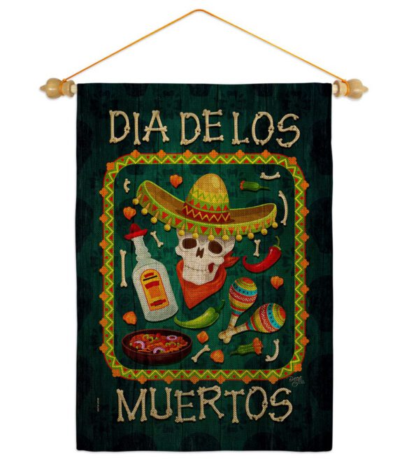 Calavera Sugar Skull - Halloween Fall Vertical Impressions Decorative Flags HG112111 Made In USA - Image 22