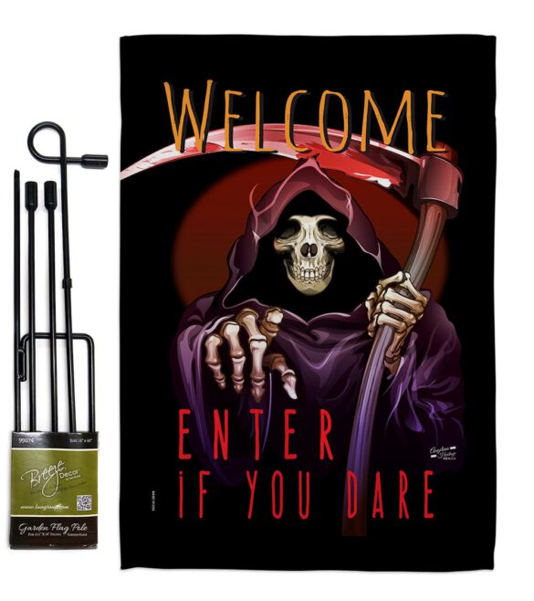 Enter If You Dare - Halloween Fall Vertical Impressions Decorative Flags HG137068 Made In USA - Image 4