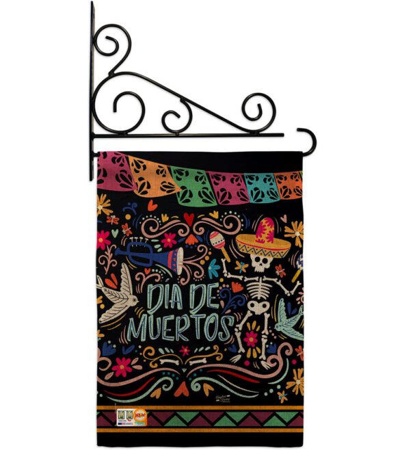 Colorful Dia de Muertos - Halloween Fall Vertical Impressions Decorative Flags HG137071 Made In USA - Image 12