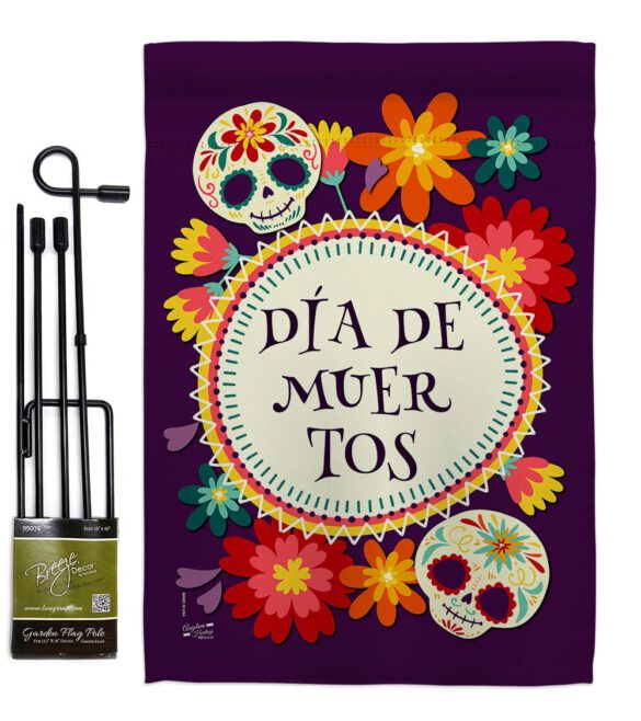 Celebrate Dia de Muertos - Halloween Fall Vertical Impressions Decorative Flags HG137249 Made In USA - Image 4
