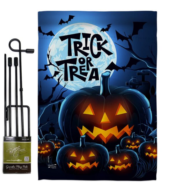 Creepy Pumpkins - Halloween Fall Vertical Impressions Decorative Flags HG137250 Made In USA - Image 4