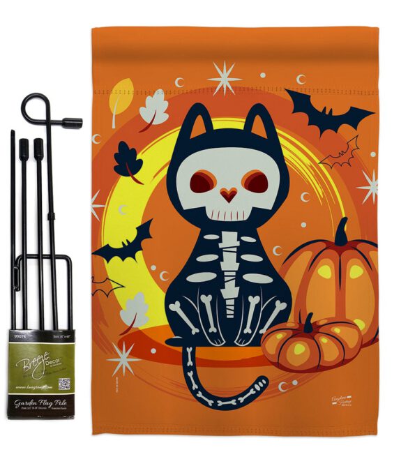 Halloween Black Cat - Halloween Fall Vertical Impressions Decorative Flags HG137265 Made In USA - Image 4
