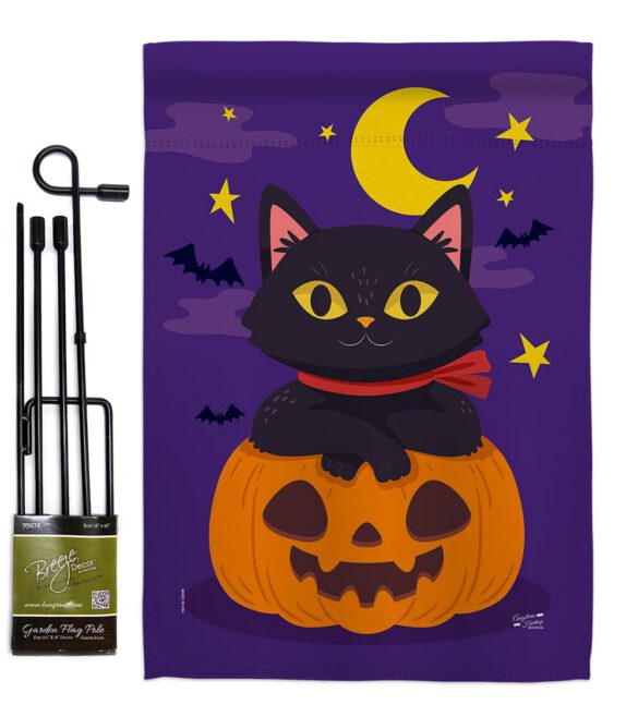 Halloween Kitty - Halloween Fall Vertical Impressions Decorative Flags HG137297 Made In USA - Image 4