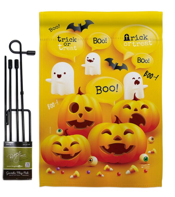 Ghosts And Pumpkins - Halloween Fall Vertical Impressions Decorative Flags HG137557 Made In USA - Image 4