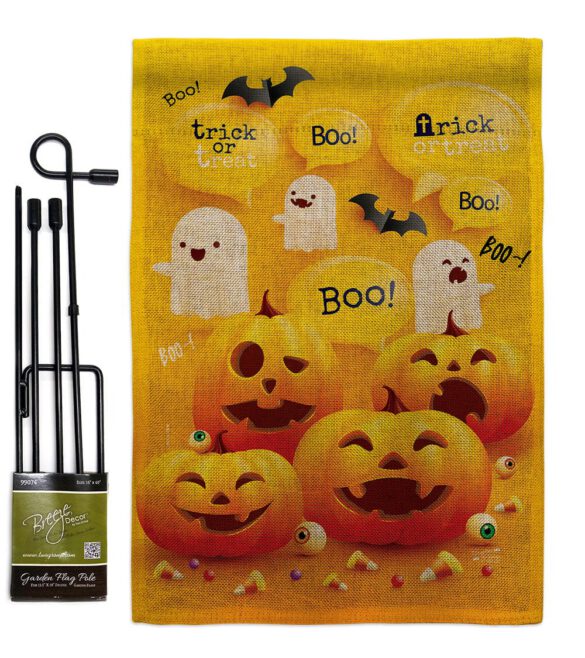 Ghosts And Pumpkins - Halloween Fall Vertical Impressions Decorative Flags HG137557 Made In USA - Image 14