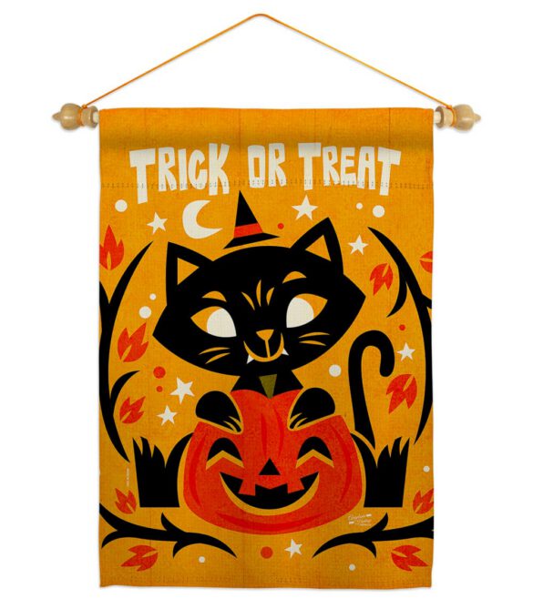 Happy Black Cat - Halloween Fall Vertical Impressions Decorative Flags HG137577 Made In USA - Image 10