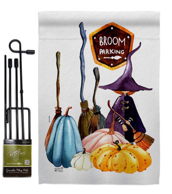 Broom Stop - Halloween Fall Vertical Impressions Decorative Flags HG137584 Made In USA - Image 4