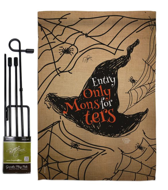 Entry Only For Monsters - Halloween Fall Vertical Impressions Decorative Flags HG191021 Made In USA - Image 4