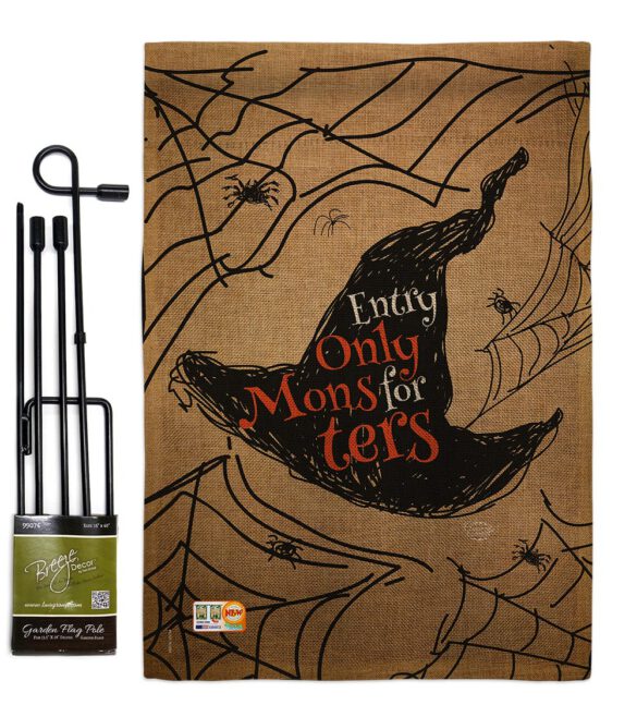 Entry Only For Monsters - Halloween Fall Vertical Impressions Decorative Flags HG191021 Made In USA - Image 9