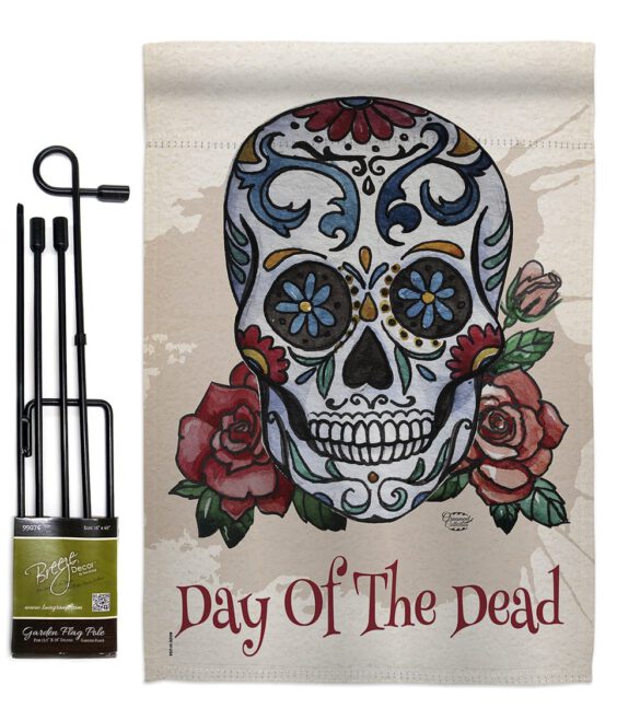 Day of the Dead - Halloween Fall Vertical Impressions Decorative Flags HG191026 Made In USA - Image 4