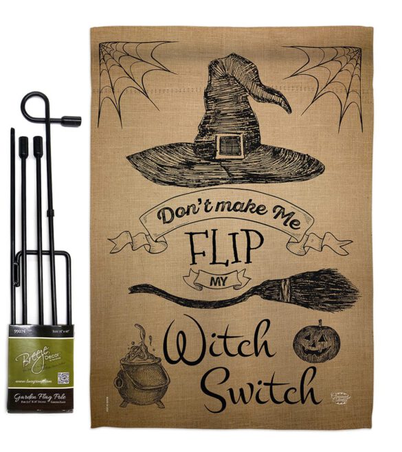 Flip my Witch Switch - Halloween Fall Vertical Impressions Decorative Flags HG191031 Made In USA - Image 4