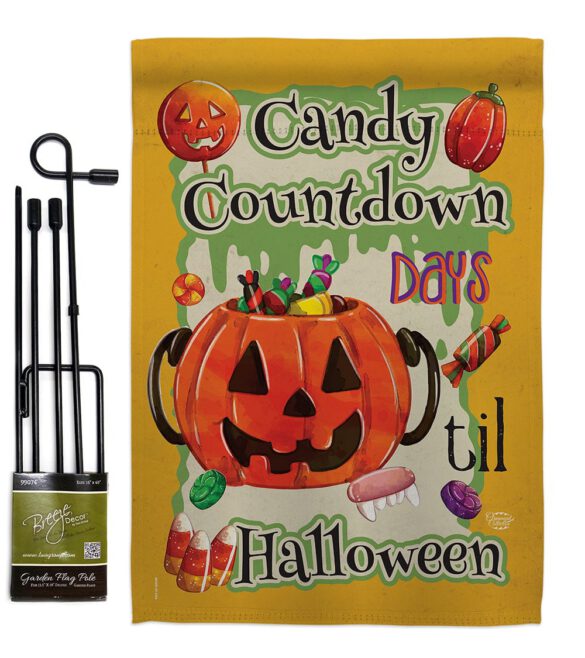 Candy Countdown - Halloween Fall Vertical Impressions Decorative Flags HG191032 Made In USA - Image 4