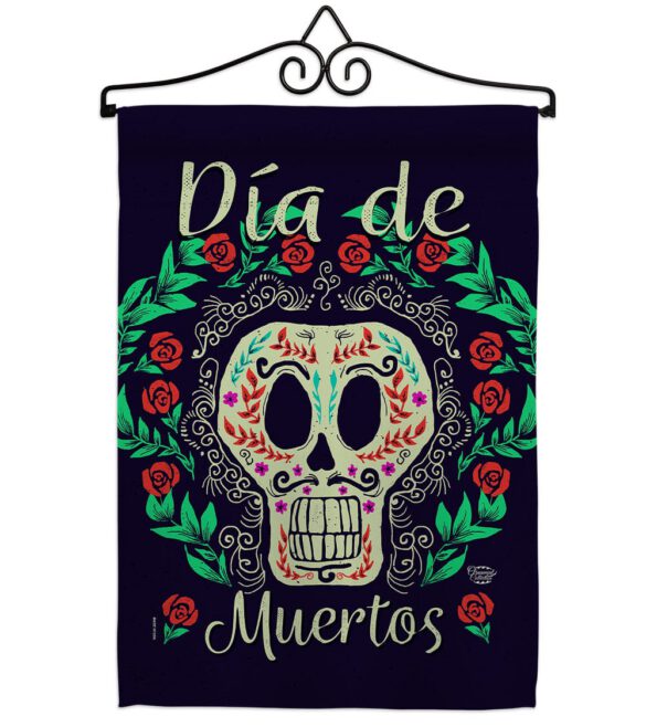 Dia de Muertos Skeleton - Halloween Fall Vertical Impressions Decorative Flags HG192074 Made In USA - Image 7