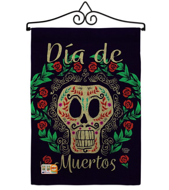 Dia de Muertos Skeleton - Halloween Fall Vertical Impressions Decorative Flags HG192074 Made In USA - Image 10