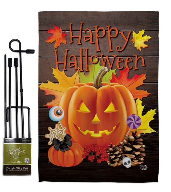 Evil Halloween Pumpkin - Halloween Fall Vertical Impressions Decorative Flags HG192141 Made In USA - Image 4