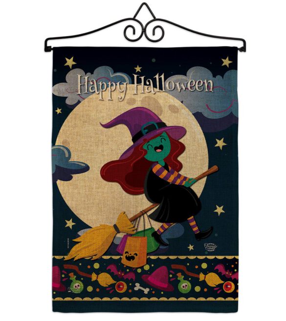 Happy Halloween Witch - Halloween Fall Vertical Impressions Decorative Flags HG192218 Made In USA - Image 13