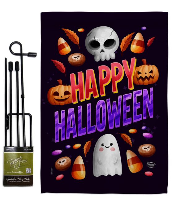 Halloween Treat - Halloween Fall Vertical Impressions Decorative Flags HG192285 Made In USA - Image 4
