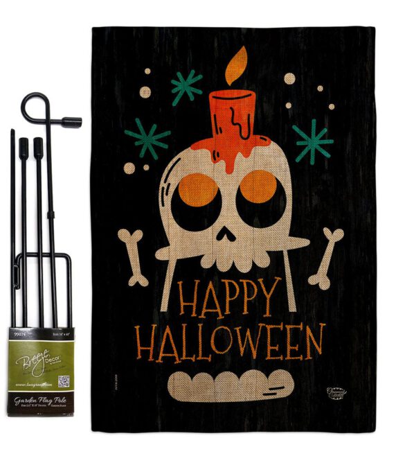 Happy Skull - Halloween Fall Vertical Impressions Decorative Flags HG192664 Made In USA - Image 16