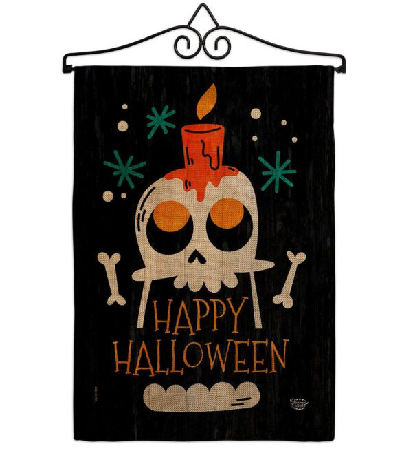 Happy Skull - Halloween Fall Vertical Impressions Decorative Flags HG192664 Made In USA - Image 19