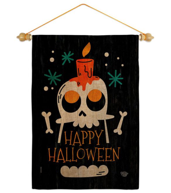 Happy Skull - Halloween Fall Vertical Impressions Decorative Flags HG192664 Made In USA - Image 22