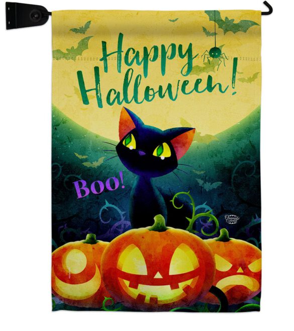 Cute Black Cat - Halloween Fall Vertical Impressions Decorative Flags HG192668 Made In USA - Image 9