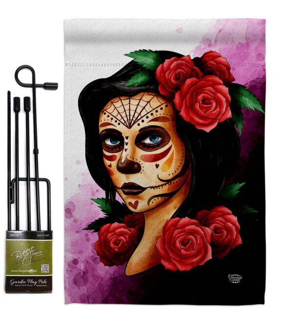 Elegant Skull - Halloween Fall Vertical Impressions Decorative Flags HG192715 Made In USA - Image 4