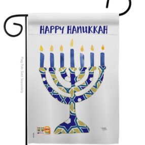 Hanukkah Menorah - Hanukkah Winter Vertical Impressions Decorative Flags HG114173 Made In USA