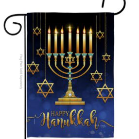 Happy Hanukkah - Hanukkah Winter Vertical Impressions Decorative Flags HG114227 Made In USA