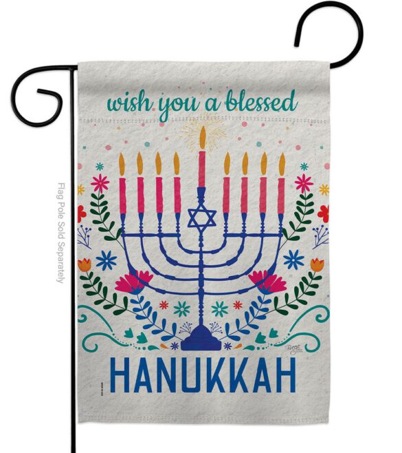 Hanukkan Wish - Hanukkah Winter Vertical Impressions Decorative Flags HG120276 Made In USA