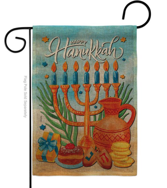 Hanukkah Feast - Hanukkah Winter Vertical Impressions Decorative Flags HG120278 Made In USA - Image 22