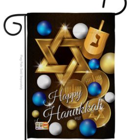 Happy Hanukkah - Hanukkah Winter Vertical Impressions Decorative Flags HG137063 Made In USA