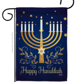 Happy Hanukkah - Hanukkah Winter Vertical Impressions Decorative Flags HG137324 Made In USA