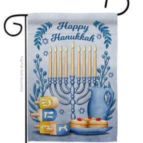 Happy Hanukkah - Hanukkah Winter Vertical Impressions Decorative Flags HG137326 Made In USA