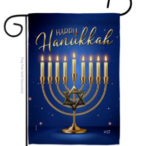 Happy Hanukkah - Hanukkah Winter Vertical Impressions Decorative Flags HG137329 Made In USA