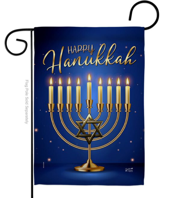 Happy Hanukkah - Hanukkah Winter Vertical Impressions Decorative Flags HG137329 Made In USA