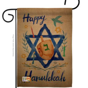 Happy Hanukkah - Hanukkah Winter Vertical Impressions Decorative Flags HG191077 Made In USA
