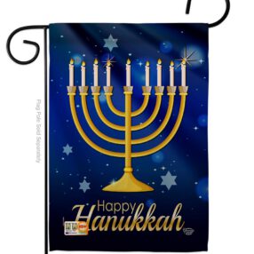 Happy Hunukkah - Hanukkah Winter Vertical Impressions Decorative Flags HG192143 Made In USA