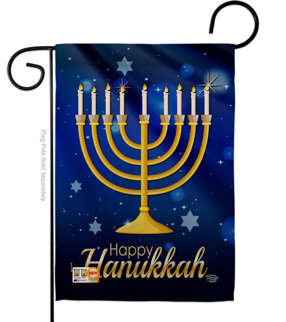 Happy Hunukkah - Hanukkah Winter Vertical Impressions Decorative Flags HG192143 Made In USA