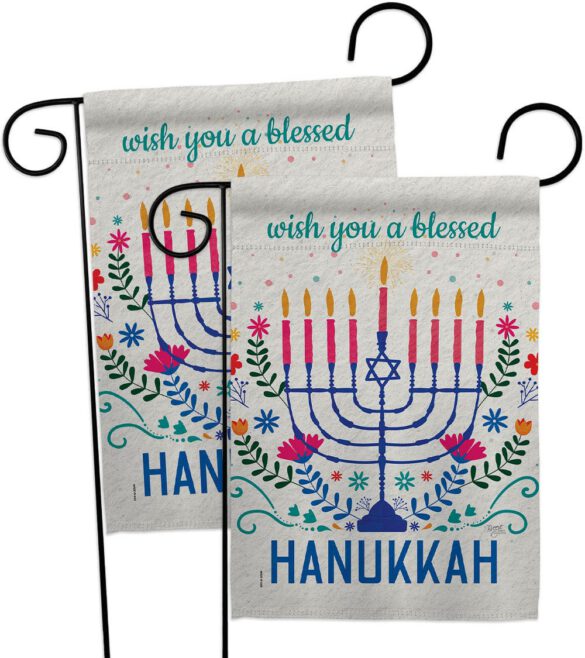 Hanukkan Wish - Hanukkah Winter Vertical Impressions Decorative Flags HG120276 Made In USA - Image 11