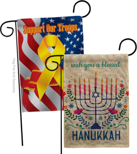 Hanukkan Wish - Hanukkah Winter Vertical Impressions Decorative Flags HG120276 Made In USA - Image 34