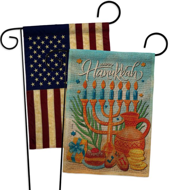 Hanukkah Feast - Hanukkah Winter Vertical Impressions Decorative Flags HG120278 Made In USA - Image 28