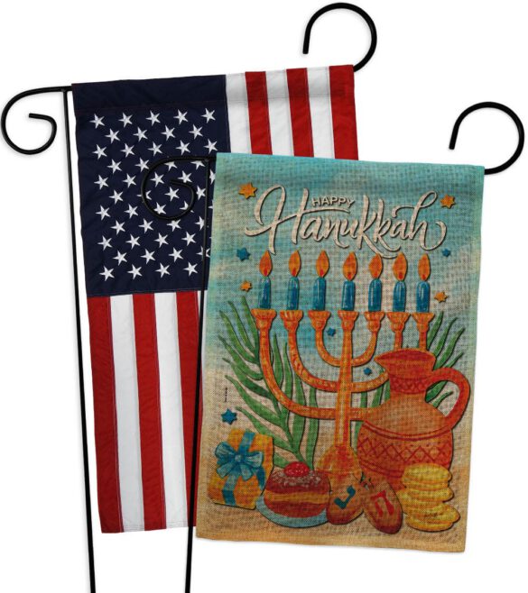 Hanukkah Feast - Hanukkah Winter Vertical Impressions Decorative Flags HG120278 Made In USA - Image 30